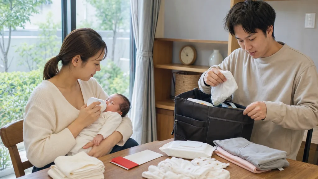 お宮参り当日のスケジュール｜授乳・おむつ・ご祈祷・会食の組み方をイメージした写真