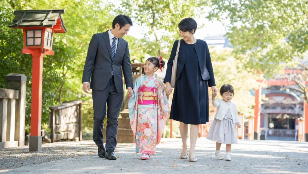 七五三の家族の服装｜母親・父親・祖父母・きょうだいの選び方をイメージした写真
